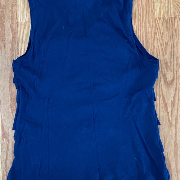 Ann Taylor Blue Ruffle Front Top - Picture 6 of 9